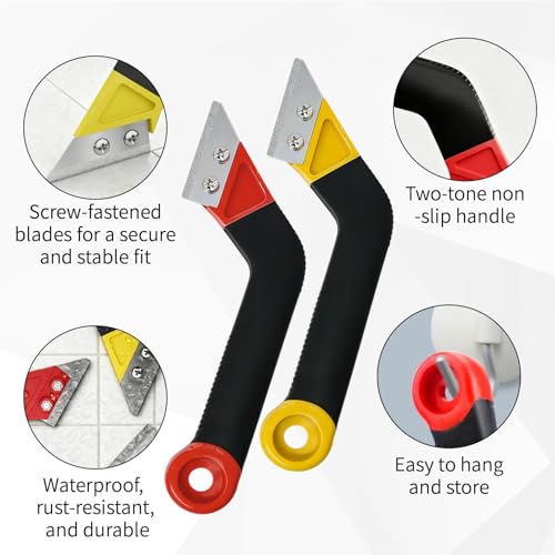 Tile Grout Cleaner Tool Kit - 11Pcs Grout Removal Tool with Scraper Hook and Brush for Bathroom Floor, Caulk Remover for Tile and Stone