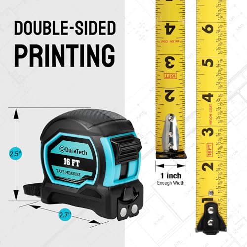 DURATECH 16FT Magnetic Double-Sided Tape Measure, Easy Read Measuring Tape - size: 16 FT, style: 2 Pack