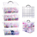 VTG Bead Organizer Box, 84 Pcs Small Plastic Containers with Lids, 4-Tier Stackable Storage Box, Clear Organizers for Jewelry Toys Craft Storage - style: 4 Tier coffret