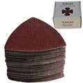 XXGO 55 Pcs 80mm 3-1/8 Inch Triangular Oscillating Multi Tool Sanding Pads - size: 3-1/8 Inch Triangle - Mix Grit - 55 Pcs