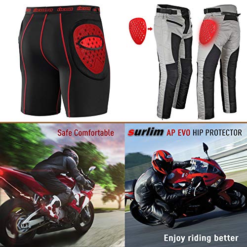 Surlim Hip Protector CE Insert Armor Motorcycle Pants Replacement Pads Pair - size: Hip