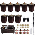 Sofa Legs Square Bed Feet 3 inch Wood Replacement Leg for Furniture Set of 8, Dark Brown… - color: 8sets, size: 3inch