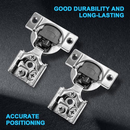 1/2 Inch Overlay Soft Close Cabinet Hinges, 6 Pack Slow Soft Close Hinges for Kitchen Cabinets Satin Nickel Hidden Self Closing Kitchen Cabinet Hinges - size: 1/2 inch Overlay