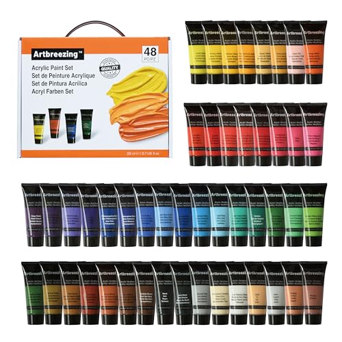 48 Colors Professional Acrylic Paint Set, Artist Paint Supplies - color: 48 Colors