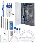 Mr. Pen- Geometry Set, 15 pcs, Navy Blue, 6 Inch Swing Arm Protractor - color: Navy Blue