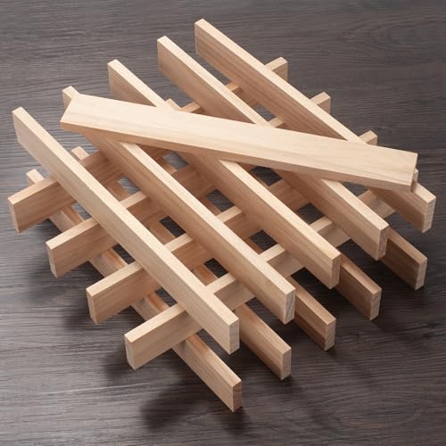 Wood Trim Wooden Strips Slats for Crafts, Square Wooden Dowels Sticks for Crafts, 3/8" × 1.5" × 12", 15 PCS Wood Dowel Rods for Crafting, Unfinished Hardwood Sticks Flat Lumber Boards for Woodworking - size: 3/8x1.5x12 in - 15PCS