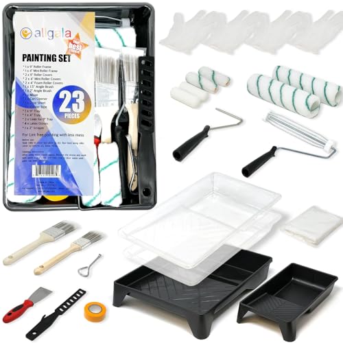 Allgala 23-Piece Ultimate Versatile DIY Decorating Painting Tool Kit with All You Need 9 Inch and 4 Inch Roller Kits - color: 23PC Ultimate