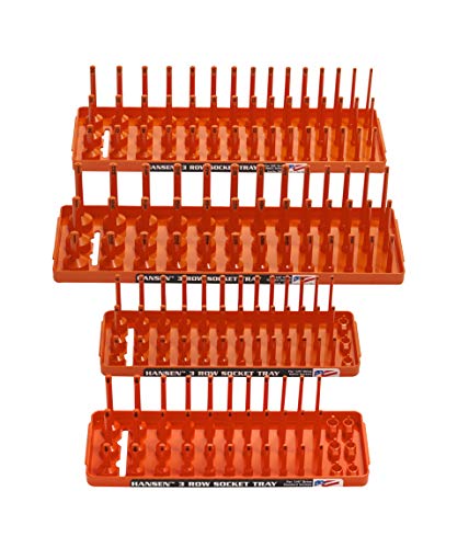 Hansen Global 3 Row Socket Holder, Orange, Pack of 4 (92005) - color: Orange, 4 Pack