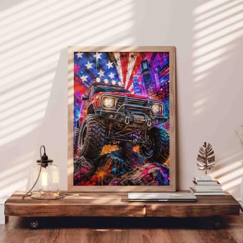 Heavy Truck Graffiti Neon Street Flag 1000 Pieces Puzzles for Adults - color: Sports 02