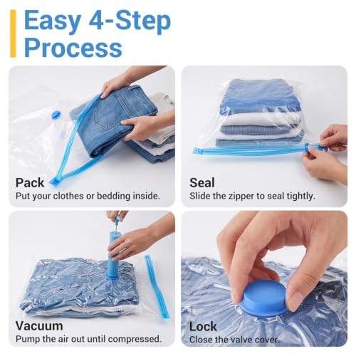 Fygrip 80% Space Saver Vacuum Storage Bags with Hand Pump, 20 Combo