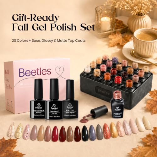 Beetles Fall Gel Nail Polish Set, 20 Colors Warm Mist Gel Polish - color: 0-0 Warm Mist