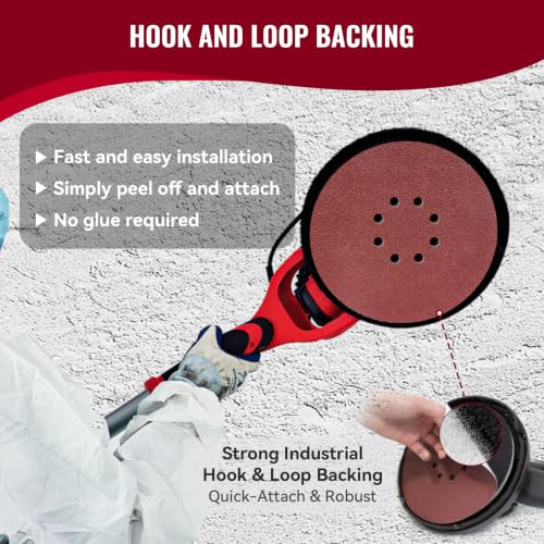 9 Inch 8 Hole Sanding Discs 40 Grit 20 Pack Hook and Loop Disc - style: 9 inch 8 hole-40 Grit