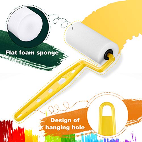 Geiserailie 33 Pcs Foam Paint Roller 3-inch Mini Small Paint Roller Kit Covers with Frame Multipack for Young Artists Painting Tools Painting Furniture Home Wall Ceilings Cabinet Art Craft Supplies