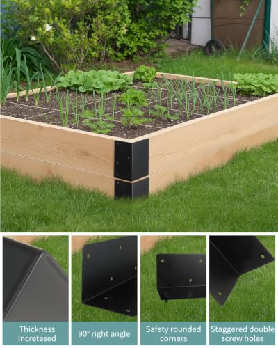 8 Pcs 6" x 3" x 3" Raised Garden Bed Corner Brackets for Wood Planter Box - size: 8Pcs-6" x 3" x 3"