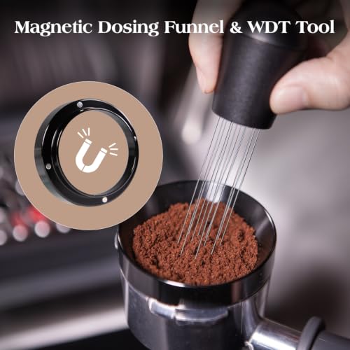7 PCS 58mm Espresso Accessories Kit: Espresso Tamper, Coffee Distributor, Puck Screen, Dosing Funnel and WDT Tool Espresso Machine Accessories, Professional Espresso Tools - size: 58mm Fits Breville Dual Boiler/Oracle/Gaggia/E61