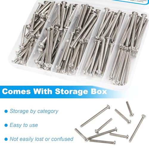 120 Pcs Cabinet Pulls Knobs Screws, M4x25/30/35/40/45/50mm | M4 Machine Screws Pan Washer Head Metal Phillips Screws Kit for Cabinet Drawer Cupboard Closet Handles Install - size: M4×25/30/35/40/45/50mm