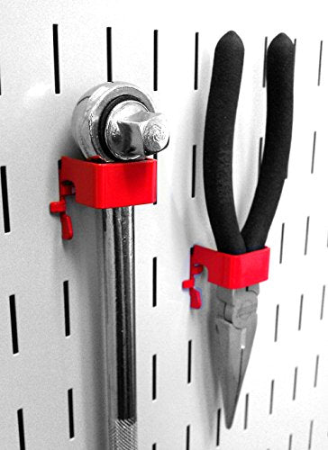 Wall Control KT-200-DLX R Slotted Storage Panel Deluxe Hook Kit, Red - color: Red