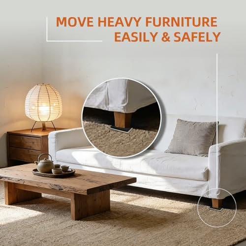 4 PCS Furniture Sliders for Carpet, 5 Inch Reusable Furniture Movers Square - size: 5 Inch Square