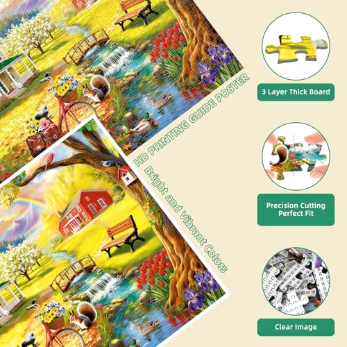 Cozy Country Life Puzzles for Adults 1000 Pieces - color: Cozy Country
