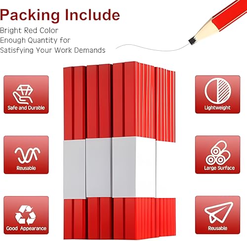 Bexter Carpenter Pencil Set with Sharpeners – 20 Red Flat Woodworking Marking Tools + 2 Sharpeners for Construction, Carpentry, Framing & DIY