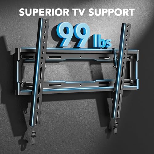 Pipishell Tilt TV Wall Mount Bracket Low Profile for Most 23-55 Inch LED LCD OLED 4K Flat Curved TVs up to 99lbs Max VESA 400x400mm, 8° Tilting for Anti-Glaring, Fits 8-16 inch Wood Stud (Pack of 10) - size: 23"-55" Tilt TV Wall Mount (Pack of 10)