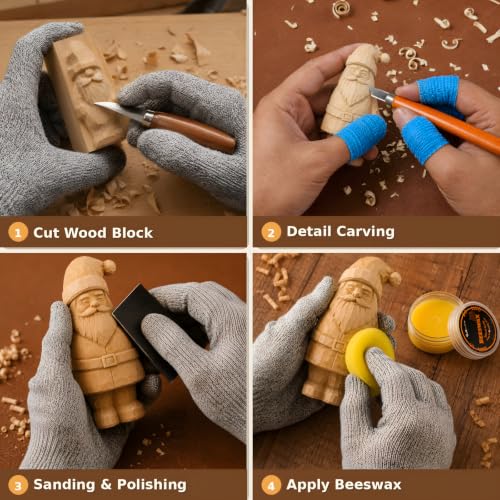 26 in 1 Complete Wood Carving Kit for Beginners with Leather Storage Bag