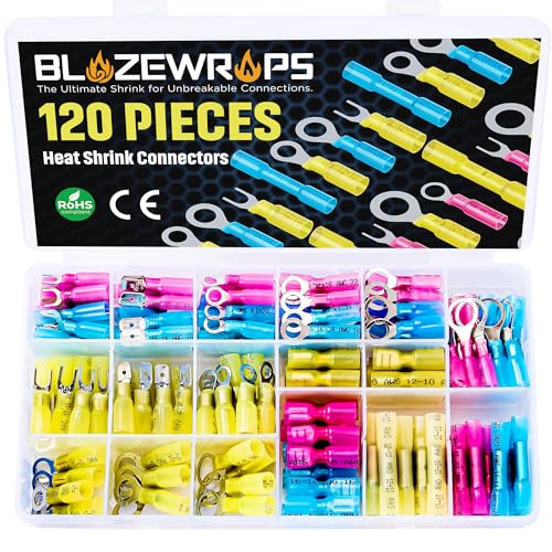 Heat Shrink Wire Terminals (Pack of 120) - size: Pack of 120