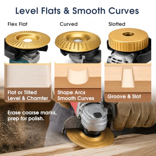 15PCS Wood Carving Disc Set for 4" & 4-1/2" Grinder Grind/Shape/Sand/Polish