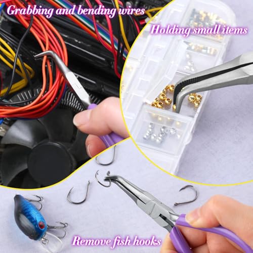SPEEDWOX Mini Bent Long Nose Pliers, Thin Jaw for Jewelry Craft & Beading - style: Bent Needle Nose Pliers