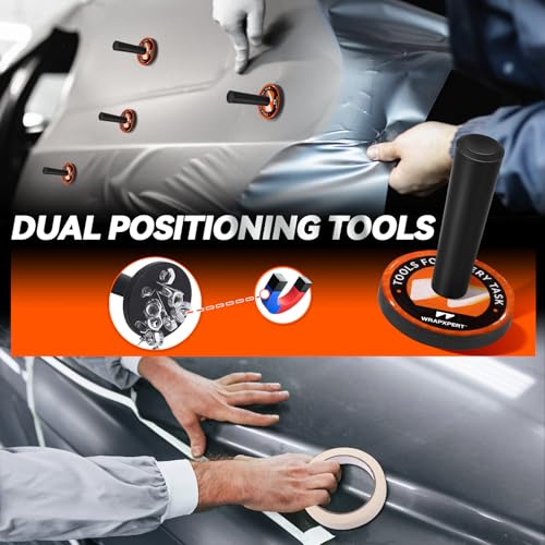 WRAPXPERT Car Wrap Tools Vinyl Wrap Tools Kit with Heat Gun, Vinyl Wrap Squeegees, Felt Buffers, Tucking Squeegees, Wrap Knife and Blades, Magnet Holders, Film Cutter, Masking Tape - color: Heat Gun Set