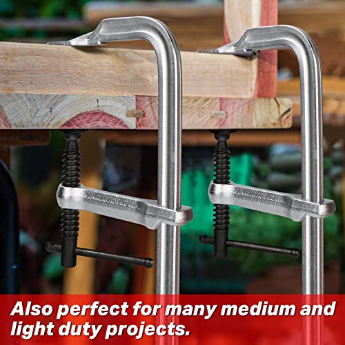 SHALL 4-Pack Bar Clamps Set, 12-Inch Light-duty Drop Forged Steel Bar Clamps, Steel F Clamps with Max 450Lbs Load Limit for Welding, Woodworking, Metal working, DIY and Crafts