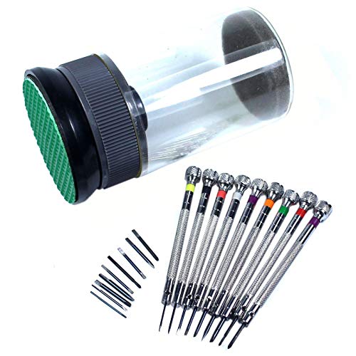 New 9 pcs Precision Watch Flat Blade Slotted Screwdriver Set Watchmakers Tools