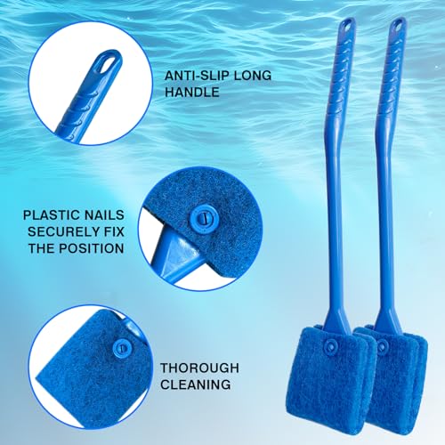 Promising Aquarium Cleaning Brush, Double Sided Sponge Fish Tank Scrubber