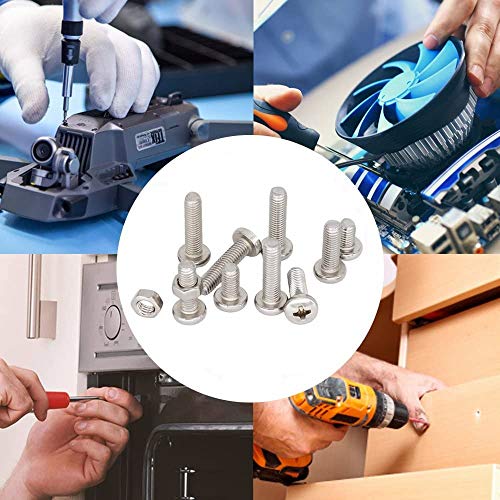 280Pcs #4-40 UNC Stainless Steel Phillips Pan Head Machine Screws Nuts Assortment Kit- #4-40x 3/16" 1/4" 5/16" 3/8" 1/2" 5/8" 3/4" 7/8" 1" - size: #4-40