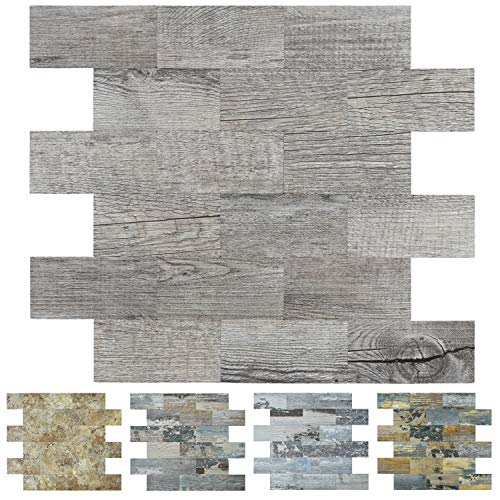 Art3d 10 Sheet (Pack of 10) Wall Panel Wood, Gray - color: Gray, size: 10 Sheet