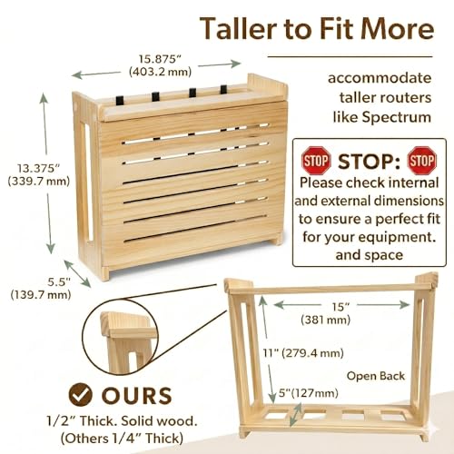 WiFi Router Storage Cabinet Router Box Hider WiFi Box Hider Shelf Cover - color: Pine
