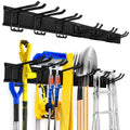 Garage Tool Organizer Wall Mount, Heavy Duty 48 Inch Garage Storage System with Adjustable Hooks, Garden Tool Rack for Shovel Rake Broom Snowboard Shed Organization - size: 48" Alloy Steel