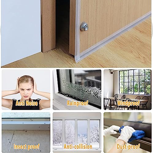 39.37 Ft Weather Stripping Door Seal Strip Tape,Silicone Door Draft Stopper,Self Adhesive Shower Door Bottom Seal and Door Insulation Strip for Door Frame Windows and Glass Gaps (3 Rolls) - size: 1/1.4/1.8 in x 39.37 ft