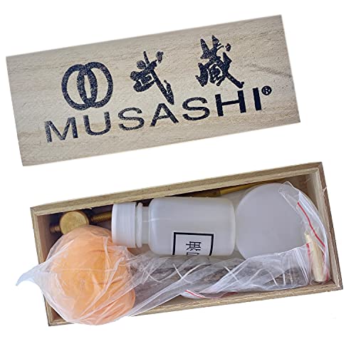 Samurai Sword Katana Cleaning Kit and Knife Sharpening Kit - Includes Choji Oil, Brass Awl and Hammer, Uchiko, Rice Paper - Real Sword Maintenance
