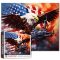 American Flag War Gun Art Jigsaw Puzzles for Adults 1000 Pieces,Bald Eagle Spreading Wings Jigsaw Puzzle 20 x 27 in 4th of July DIY Puzzles Family Challenging Perfect for Game Nights - color: Artwork-16