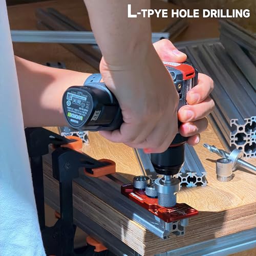 Upgrade Aluminum Profile Drill Guide Access Hole Drill Jig Step Drills - color: Red