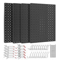 Ultrawall Metal Peg Board Panels with Hooks, Garage Pegboard Tool Organizer - size: 4pack 16"X12"