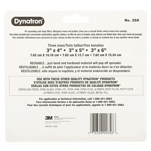 3M Dynatron, 358, 1 Pack of 3 Spreaders, 4”, 5” and 6”, Caulks