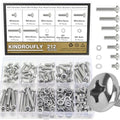 212 Pieces M5 x 6/8 /12/16 /20/25 /30mm Phillips Pan Head Machine Screws Nuts Washers Assortment Kit, 304 Stainless Steel, Fully Machine Thread - size: M5, style: Phillips Pan Head