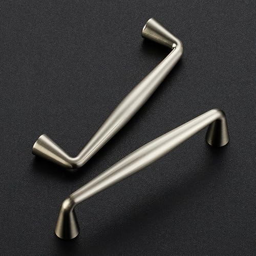 Ravinte Brushed Nickel Cabinet Handles Solid Handles,3-3/4 Inch,10 Pack - color: Brushed Nickel, size: 3-3/4 Inches Hole Center