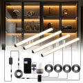 Black Shelf Lights, LED Bookcase Lighting Compatible with Alexa, WiFi Dimmable 2700K Under Shelf Lighting for Bookshelf, Display Case, Cabinets with App, Remote, Memory Function (4Pack 12In) - size: 4Pack 12In