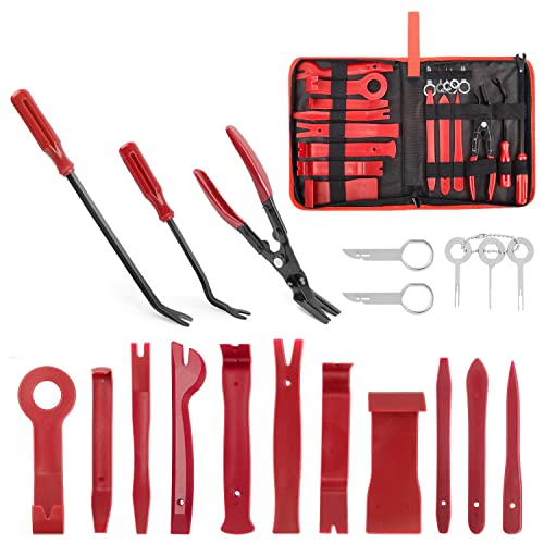 GOOACC 19Pcs Trim Removal Tool Set with Storage Bag - color: Red