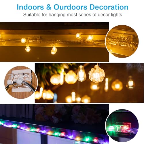 30 PCS Hooks for Outdoor String Lights, Heavy Duty Christmas Light Clips