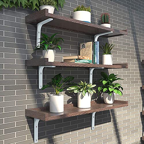 SAYAYO Wall Shelf Bracket White, 6 X 5 Inch Heavy Duty L Bracket for Wood - color: White, size: 6 x 5 Inch (4 PCS)