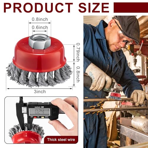 Tandefio 24 Pcs Wire Cup Brush, Angle Grinder, Classic - size: 3 Inch, style: Classic